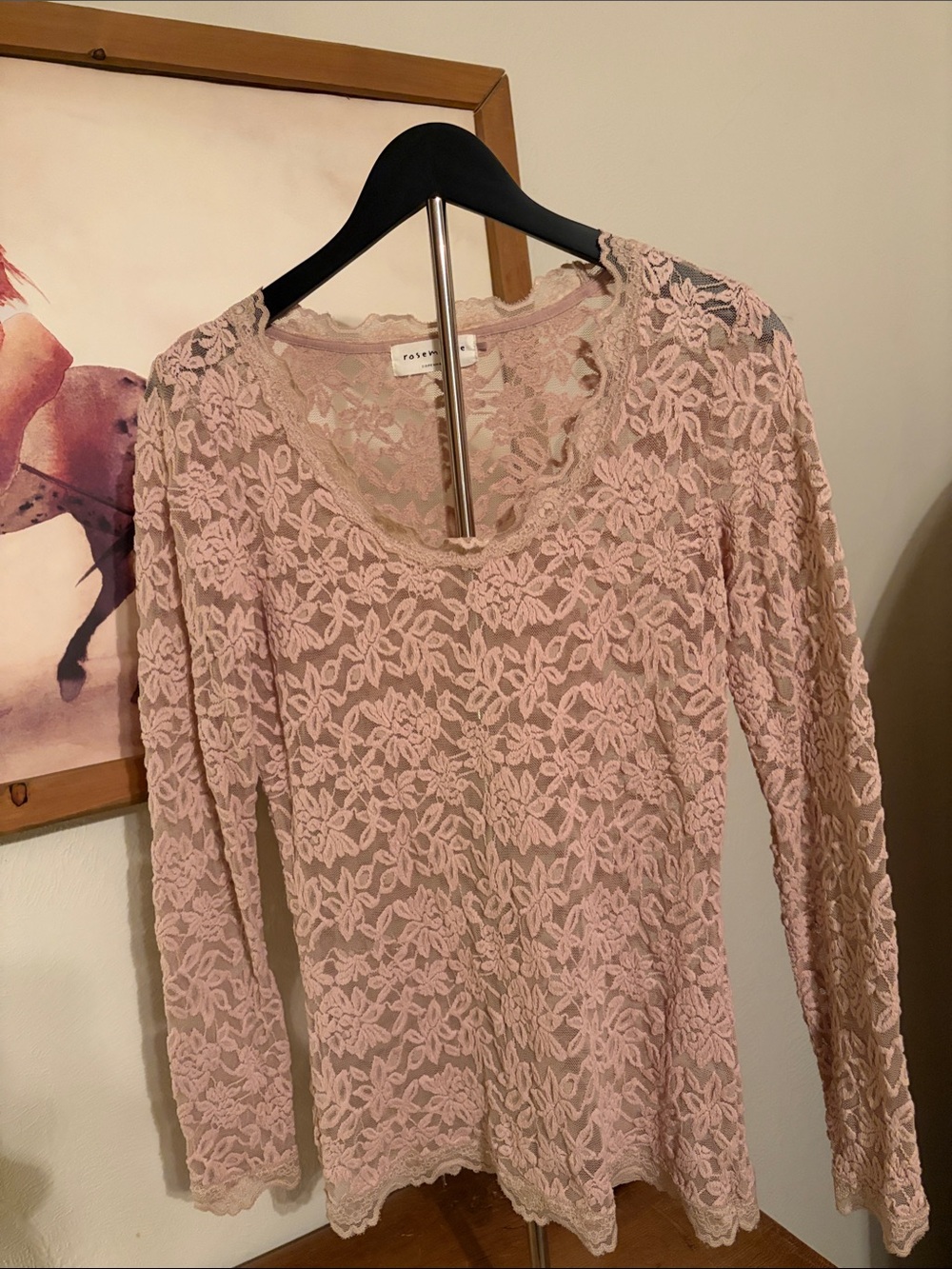 Rosemunde Blush Pink Lace Long Sleeve Top